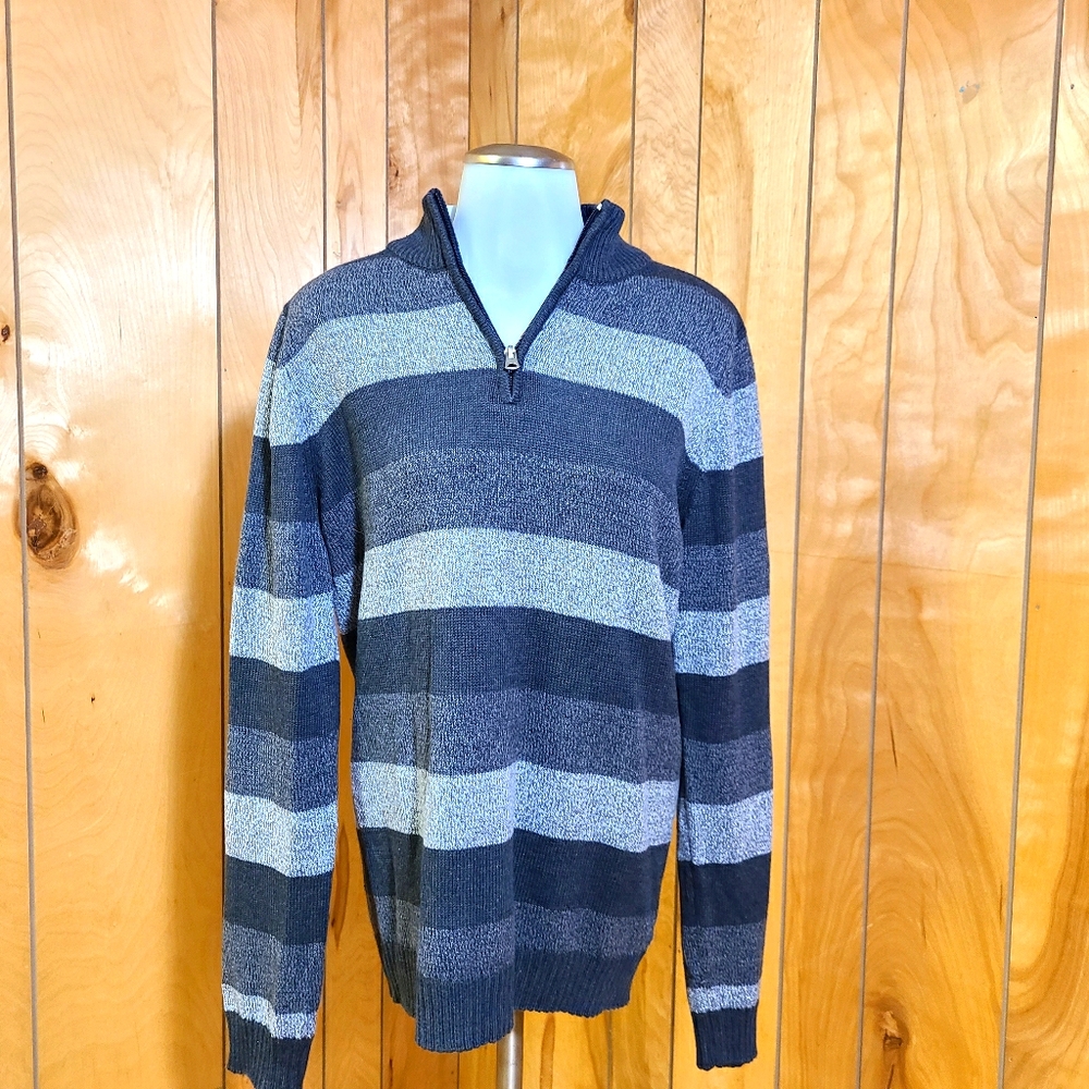 BNWT Silverlake striped 3/4 zip pullover sweater